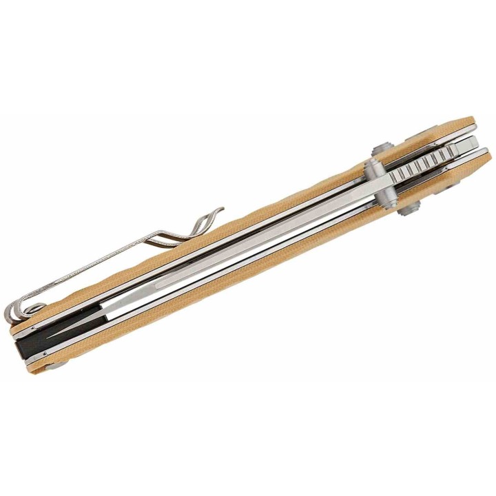 Couteau Bestech Liger Beige Lame Acier D2 Stonewash Manche G10 IKBS Crossbar Lock BTKG61C - Livraison Gratuite