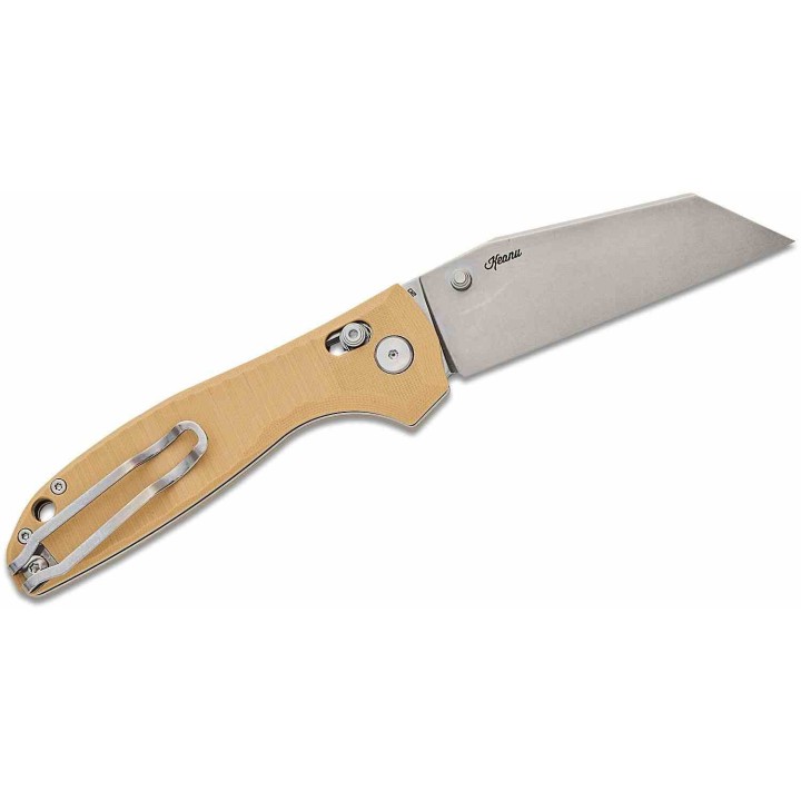 Couteau Bestech Liger Beige Lame Acier D2 Stonewash Manche G10 IKBS Crossbar Lock BTKG61C - Livraison Gratuite