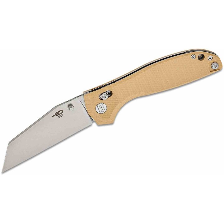 Couteau Bestech Liger Beige Lame Acier D2 Stonewash Manche G10 IKBS Crossbar Lock BTKG61C - Livraison Gratuite