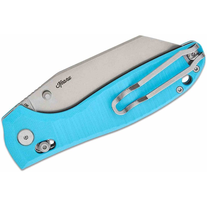 Couteau Bestech Liger Light Blue Lame Acier D2 Stonewash Manche G10 IKBS Crossbar Lock BTKG61D - Livraison Gratuite