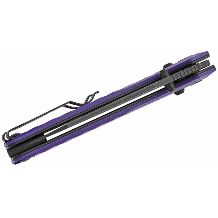 Couteau Bestech Liger Purple Lame Acier D2 Blackwash Manche G10 IKBS Crossbar Lock BTKG61E - Livraison Gratuite