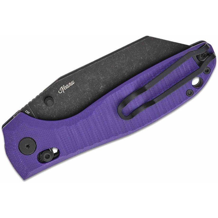 Couteau Bestech Liger Purple Lame Acier D2 Blackwash Manche G10 IKBS Crossbar Lock BTKG61E - Livraison Gratuite