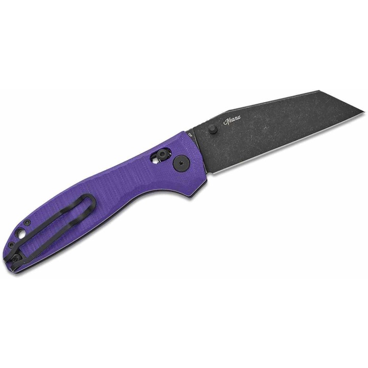 Couteau Bestech Liger Purple Lame Acier D2 Blackwash Manche G10 IKBS Crossbar Lock BTKG61E - Livraison Gratuite