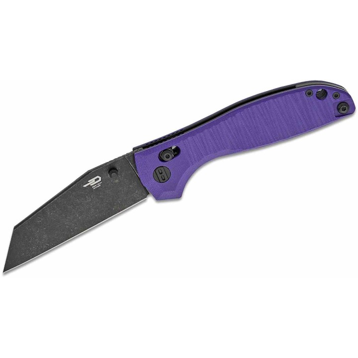 Couteau Bestech Liger Purple Lame Acier D2 Blackwash Manche G10 IKBS Crossbar Lock BTKG61E - Livraison Gratuite