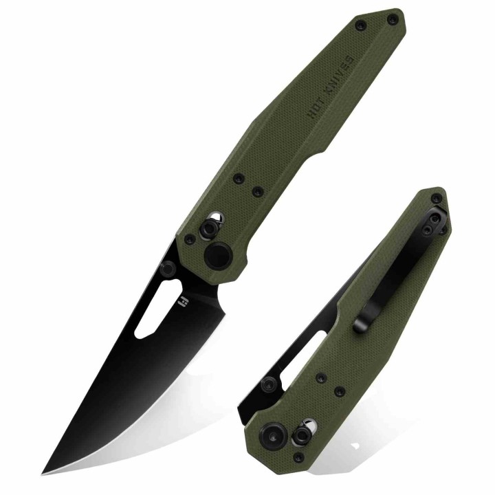 Couteau Hightron Sharplyn OD Green Lame Acier 14C28N Blk Manche G10 Axis Lock HTK01GRN - Livraison Gratuite