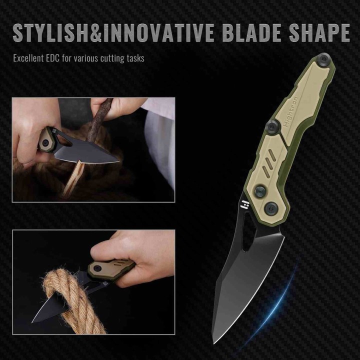 Couteau Hightron SPECTRON Lame Acier M390 Sheepsfoot Manche FRN Axis Lock Clip HTK04KHK - Livraison Gratuite