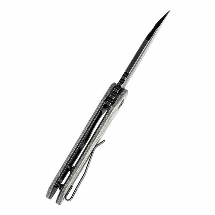 Couteau Tenable Rafe L Green Lame Sheepfoot Acier 14C28N Manche Micarta Liner Lock Clip T1048A1 - Livraison Gratuite