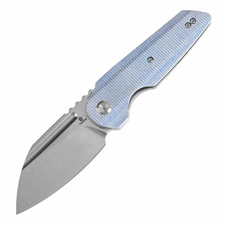 Couteau Tenable Rafe L Blue Lame Sheepfoot Acier 14C28N Manche Micarta Liner Lock Clip T1048A3 - Livraison Gratuite