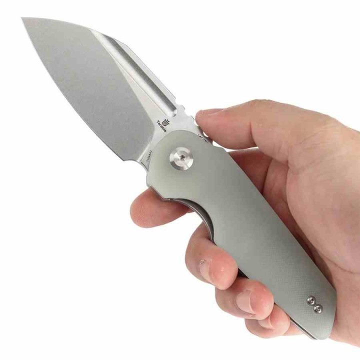 Couteau Tenable Rafe L Jade Lame Sheepfoot Acier 14C28N Manche G10 Liner Lock Clip T1048A2 - Livraison Gratuite
