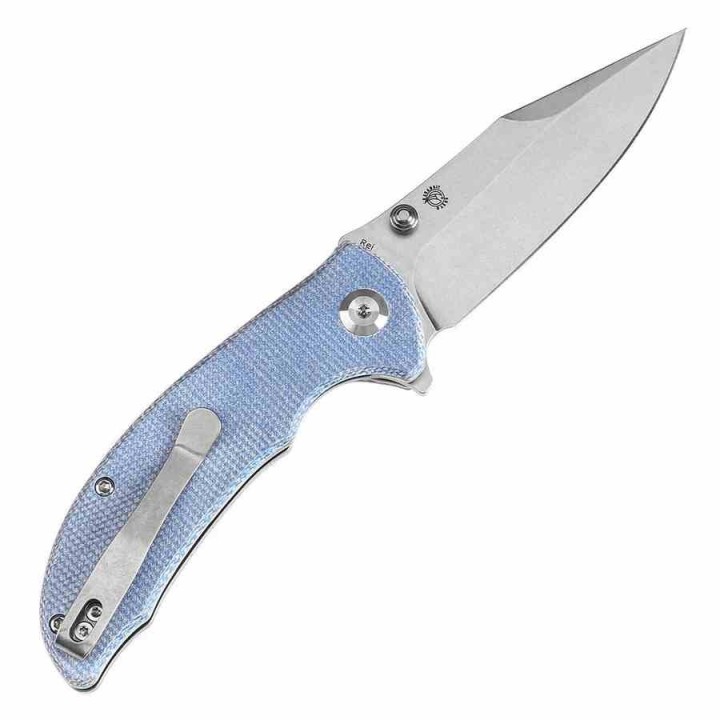 Couteau Tenable Rei Blue Lame Acier 14C28N Manche Micarta IKBS Clip Liner Lock T1061A1 - Livraison Gratuite