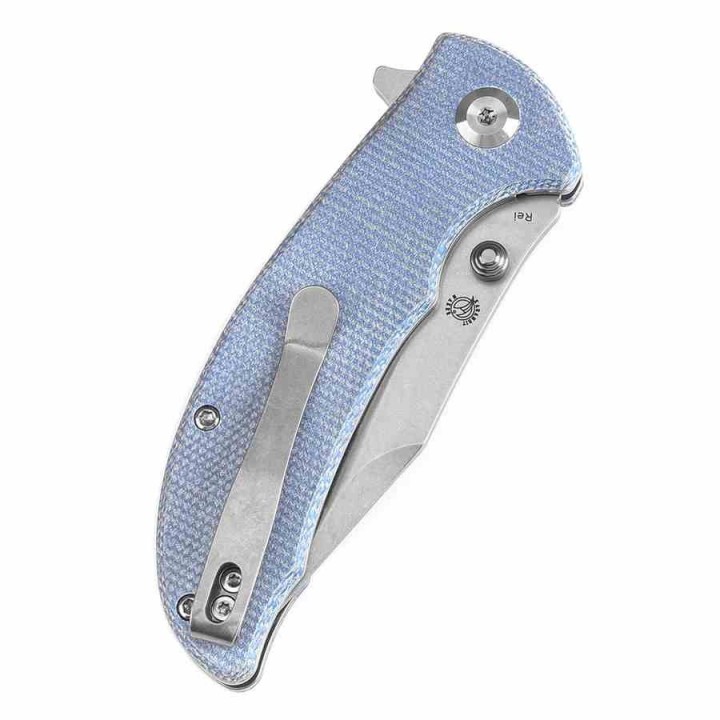 Couteau Tenable Rei Blue Lame Acier 14C28N Manche Micarta IKBS Clip Liner Lock T1061A1 - Livraison Gratuite