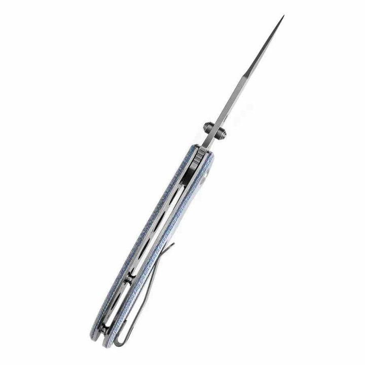 Couteau Tenable Rei Blue Lame Acier 14C28N Manche Micarta IKBS Clip Liner Lock T1061A1 - Livraison Gratuite