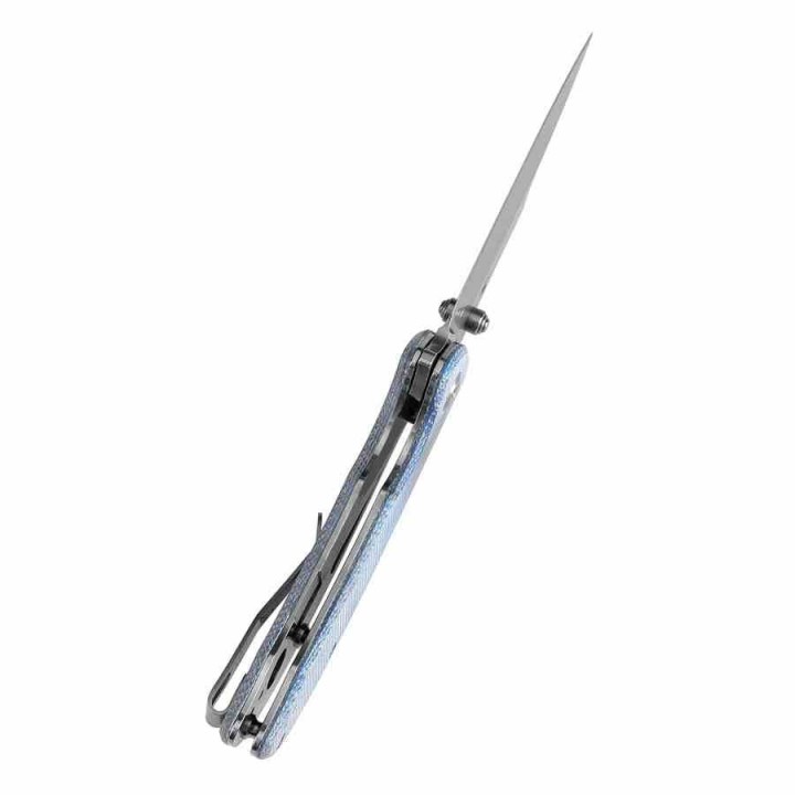 Couteau Tenable Rei Blue Lame Acier 14C28N Manche Micarta IKBS Clip Liner Lock T1061A1 - Livraison Gratuite