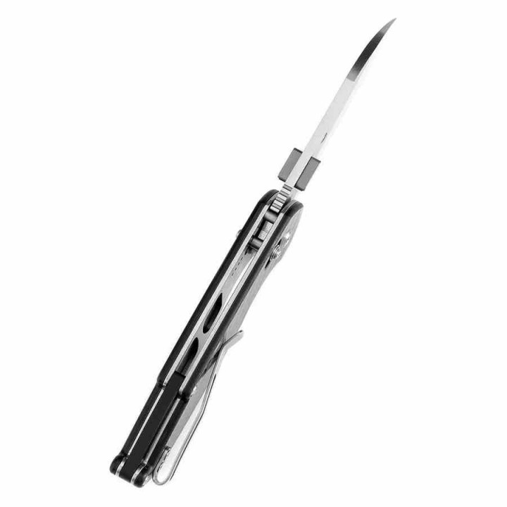 Couteau Tenable Model 6 Lame Sheepfoot Acier 14C28N Manche F Carbone Cross Bar Lock Clip T1022V1 - Livraison Gratuite