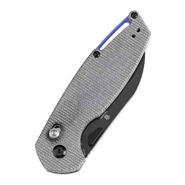 Couteau Tenable Model 6 Lame Sheepfoot Acier 14C28N Manche Black Micarta Cross Bar Lock Clip T1022V5 - Livraison Gratuite