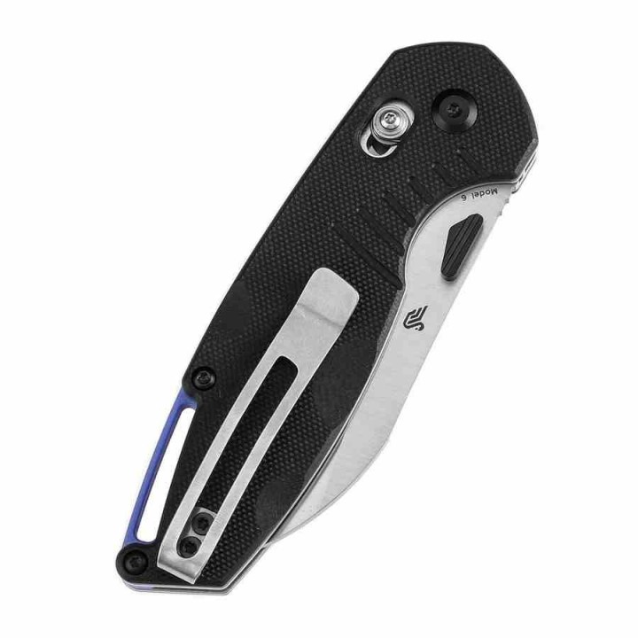 Couteau Tenable Model 6 Lame Sheepfoot Acier 14C28N Manche Black G10 Cross Bar Lock Clip T1022V4 - Livraison Gratuite