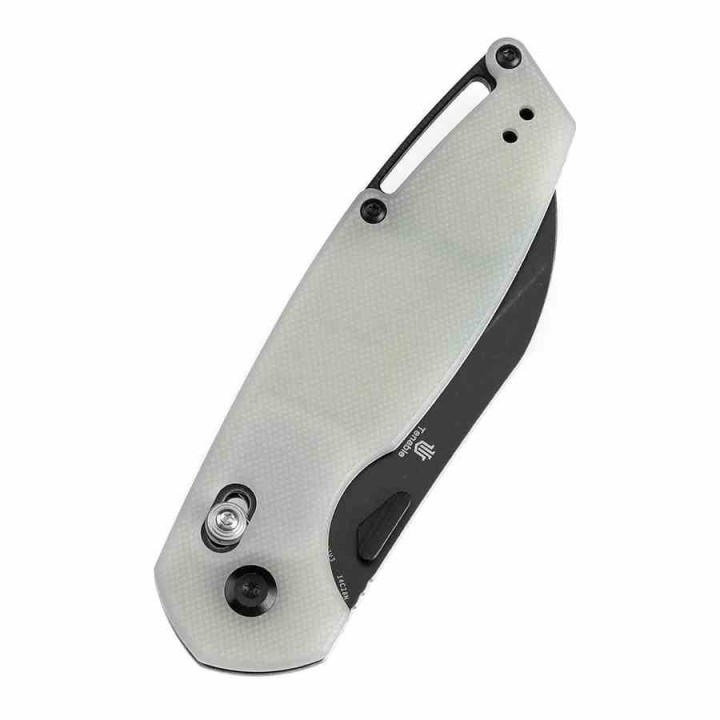 Couteau Tenable Model 6 Lame Sheepfoot Acier 14C28N Manche Jade G10 Cross Bar Lock Clip T1022V3 - Livraison Gratuite