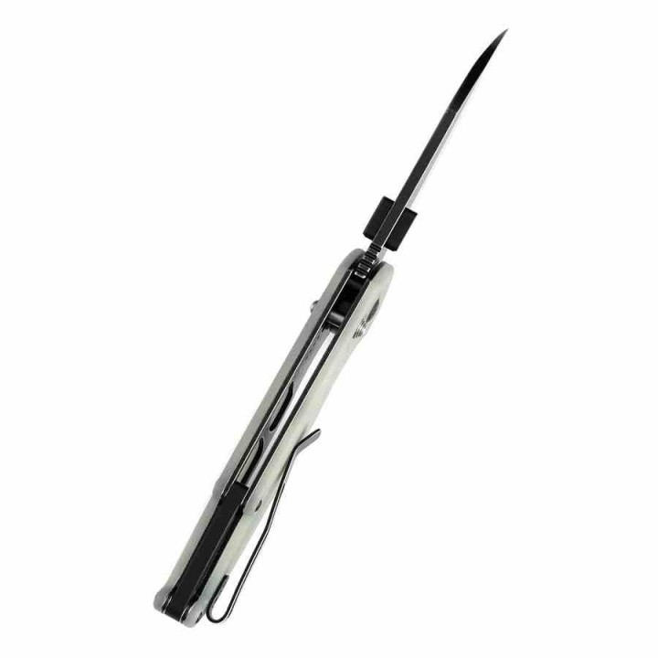 Couteau Tenable Model 6 Lame Sheepfoot Acier 14C28N Manche Jade G10 Cross Bar Lock Clip T1022V3 - Livraison Gratuite