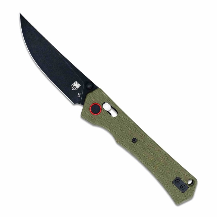 Couteau CobraTec Legacy Green Lame Acier D2 Manche Alu/G-10 Bar Lock Clip CBTLEGODG - Livraison Gratuite