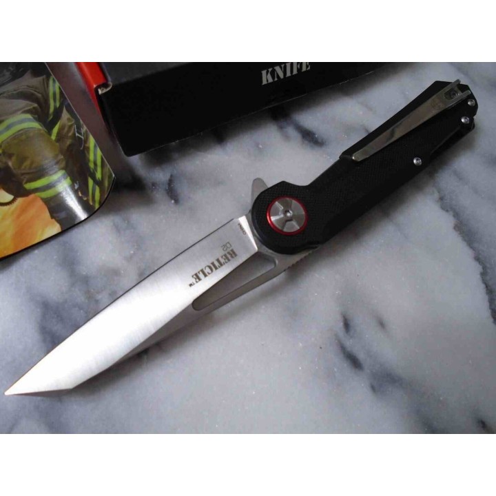 Couteau Elite Tactical Tanto Reverse Lame Acier D2 Manche G10 Linerlock IKBS Clip ETFDR004BBL Livraison Gratuite