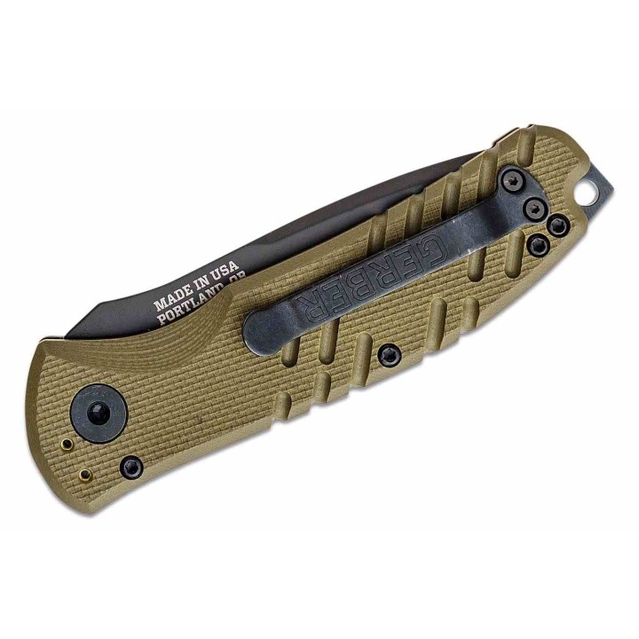 Couteau Automatique Gerber Propel Downrange Auto Tanto Lame Acier S30V Manche OD Green USA G1317 - Livraison Gratuite