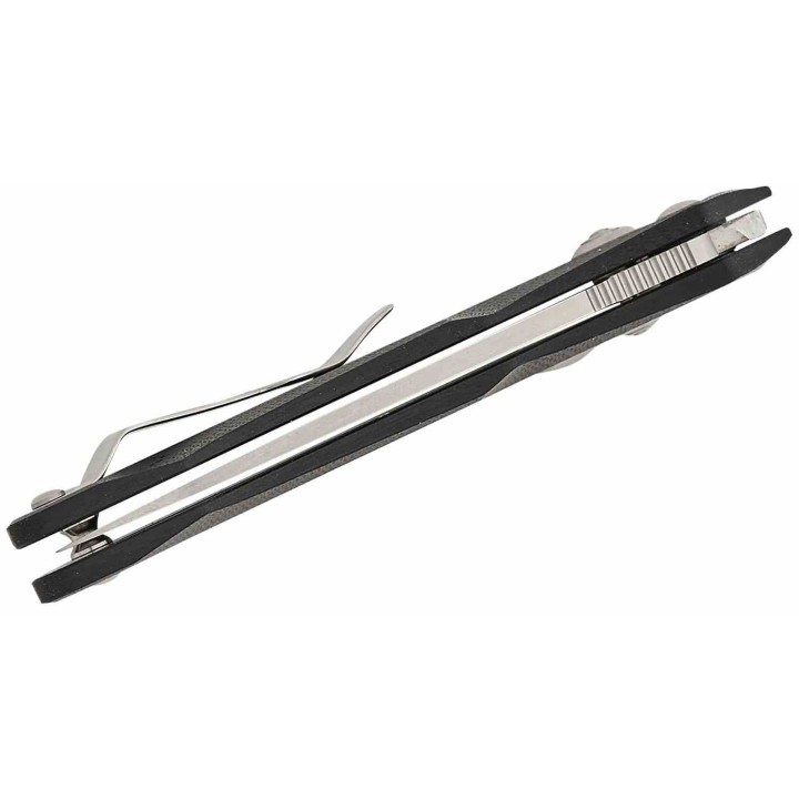 Couteau Real Steel Griffin Pro Black Lame Acier 14C28N Manche G10 Button Lock Clip IKBS RS7131BS - Livraison Gratuite