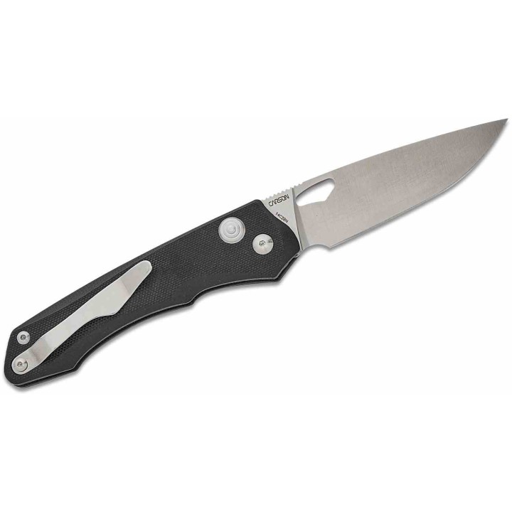 Couteau Real Steel Griffin Pro Black Lame Acier 14C28N Manche G10 Button Lock Clip IKBS RS7131BS - Livraison Gratuite