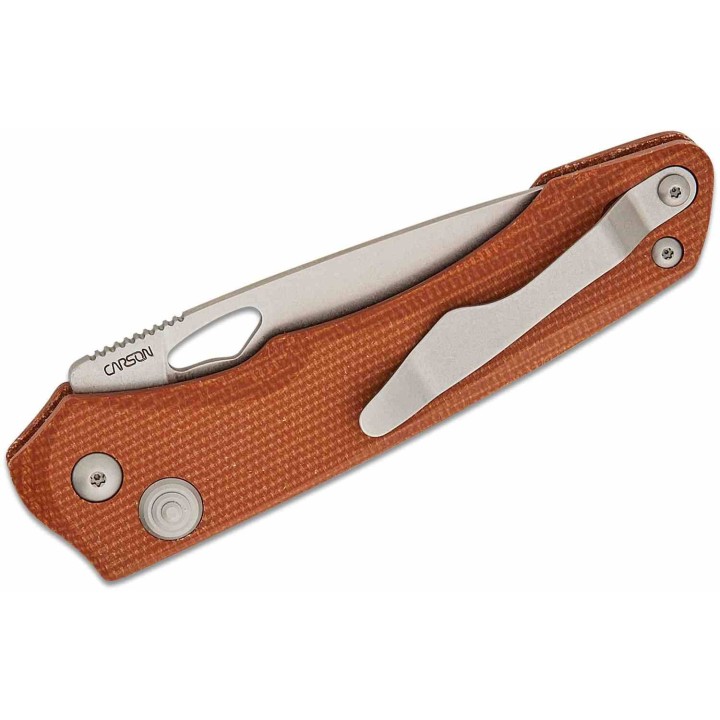 Couteau Real Steel Griffin Pro Natural Lame Acier 14C28N Manche Micarta Button Lock Clip IKBS RS7131NM - Livraison Gratuite