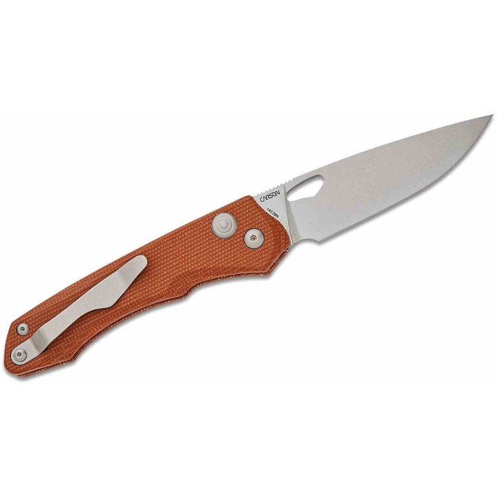 Couteau Real Steel Griffin Pro Natural Lame Acier 14C28N Manche Micarta Button Lock Clip IKBS RS7131NM - Livraison Gratuite