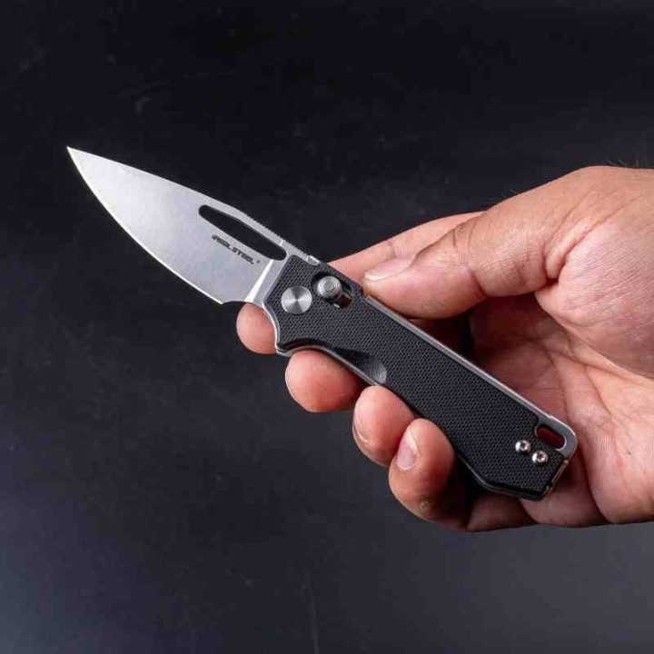 Couteau Real Steel Vis Black Lame Acier 12C27N Manche G10 Crossbar Lock IKBS RS8051BS - Livraison Gratuite