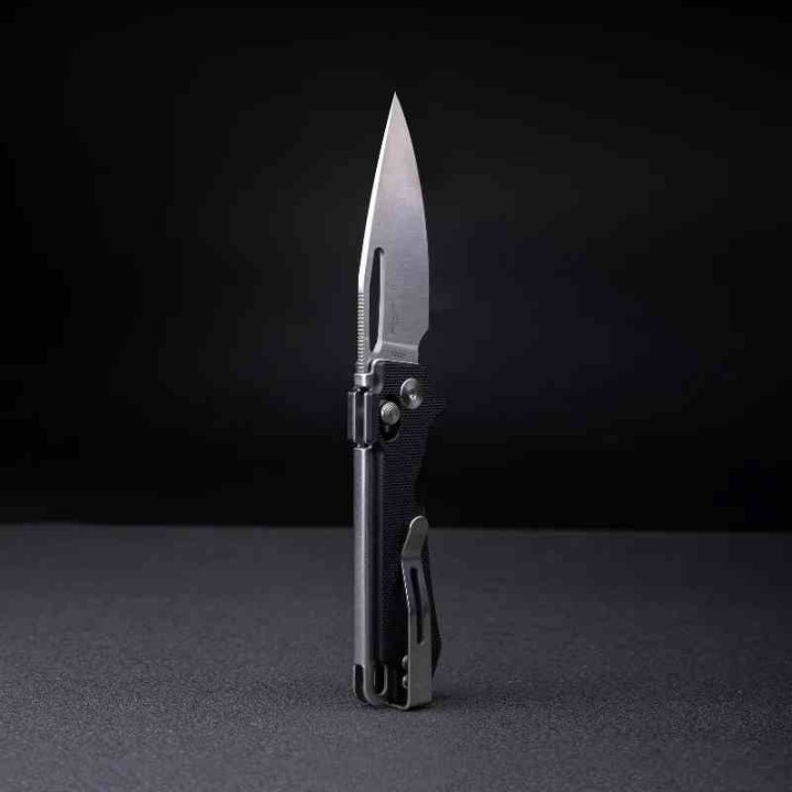 Couteau Real Steel Vis Black Lame Acier 12C27N Manche G10 Crossbar Lock IKBS RS8051BS - Livraison Gratuite