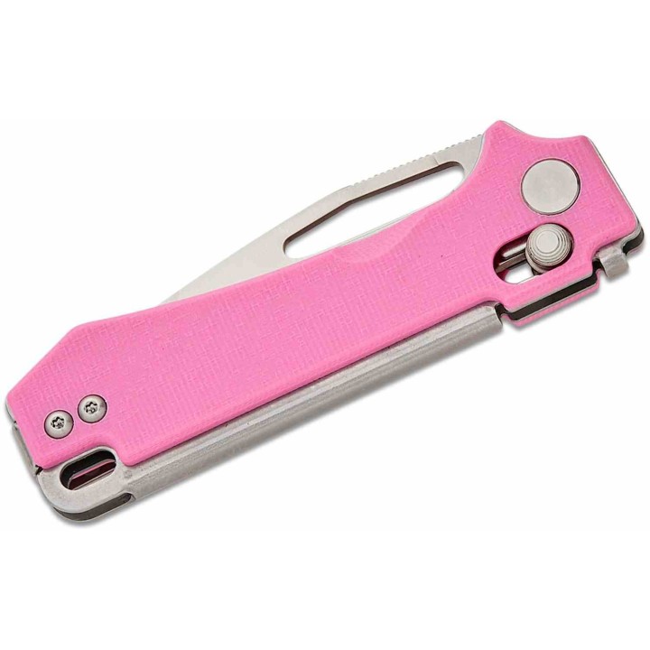 Couteau Real Steel Vis Pink Lame Acier 12C27N Manche G10 Crossbar Lock IKBS RS8051PS - Livraison Gratuite