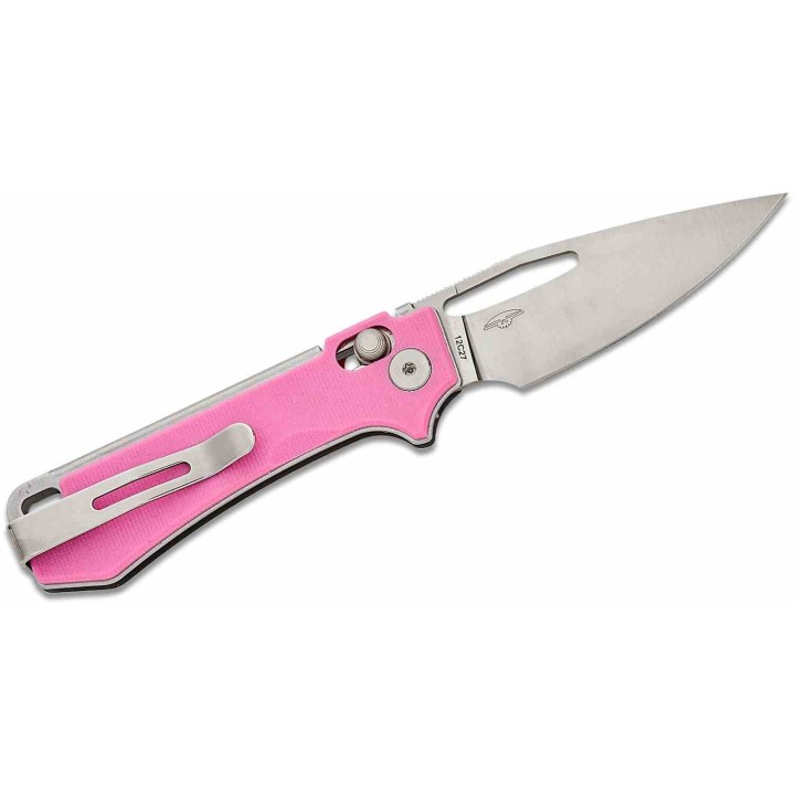 Couteau Real Steel Vis Pink Lame Acier 12C27N Manche G10 Crossbar Lock IKBS RS8051PS - Livraison Gratuite