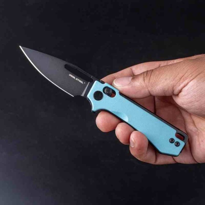 Couteau Real Steel Vis Blue Lame Acier 12C27N Manche G10 Crossbar Lock IKBS RS8051BB - Livraison Gratuite