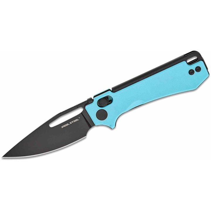 Couteau Real Steel Vis Blue Lame Acier 12C27N Manche G10 Crossbar Lock IKBS RS8051BB - Livraison Gratuite