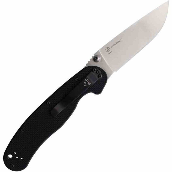 Couteau Ontario RAT Model 1.5 Lame CPM MagnaCut Manche G-10 Noir Linerlock Clip ON8880 - Livraison Gratuite