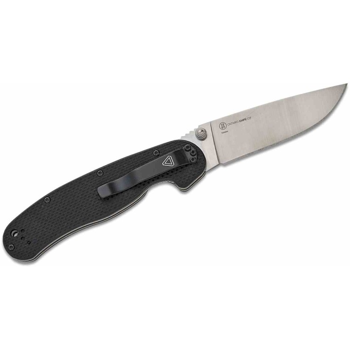 Couteau Ontario RAT Model 1.5 Lame CPM MagnaCut Manche G-10 Noir Linerlock Clip ON8880 - Livraison Gratuite