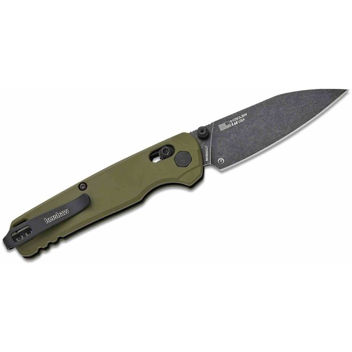 Couteau Kershaw Bel Air OD Green Lame CPM MagnaCut Blk Manche Alu DuraLock KVT USA KS6105OLBW - Livraison Gratuite