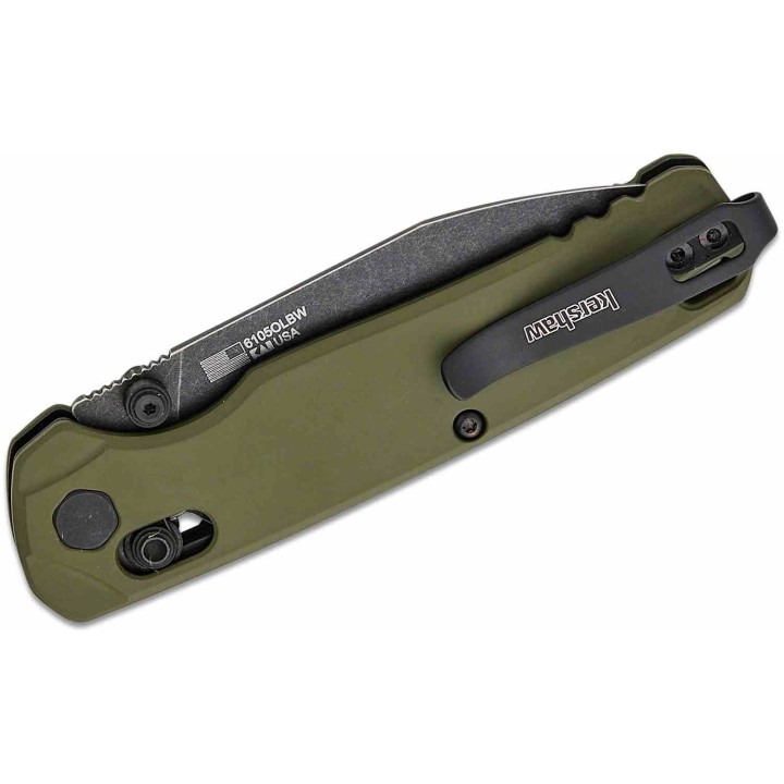 Couteau Kershaw Bel Air OD Green Lame CPM MagnaCut Blk Manche Alu DuraLock KVT USA KS6105OLBW - Livraison Gratuite