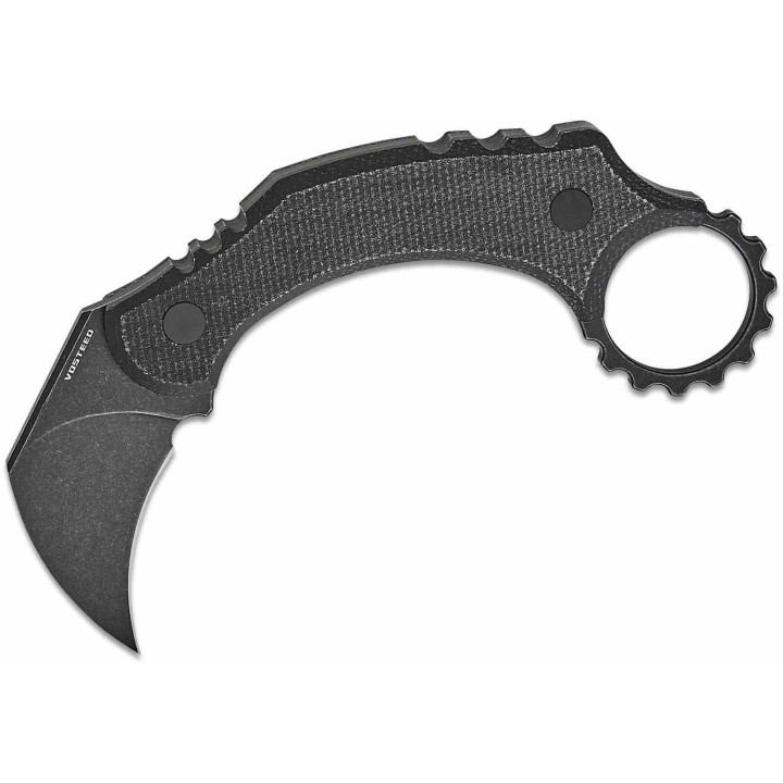 Couteau Vosteed Dirty Girl Black Karambit Lame Acier 14C28N Manche Micarta Etui Kydex VOSD0202 - Livraison Gratuite