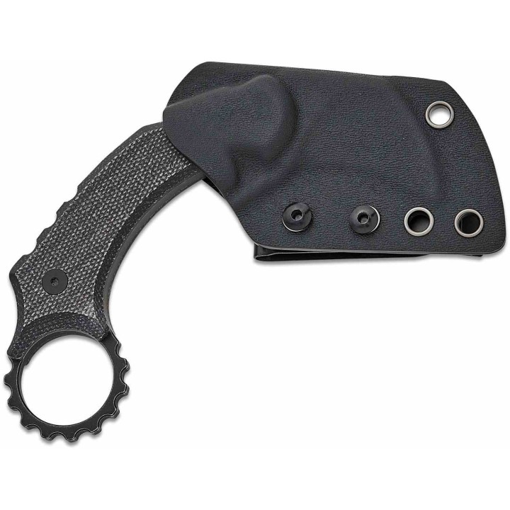 Couteau Vosteed Dirty Girl Black Karambit Lame Acier 14C28N Manche Micarta Etui Kydex VOSD0202 - Livraison Gratuite