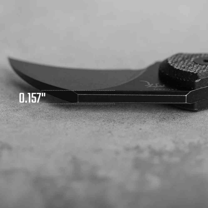 Couteau Vosteed Dirty Girl Black Karambit Lame Acier 14C28N Manche Micarta Etui Kydex VOSD0202 - Livraison Gratuite