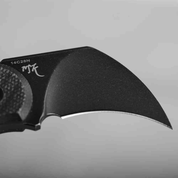 Couteau Vosteed Dirty Girl Black Karambit Lame Acier 14C28N Manche Micarta Etui Kydex VOSD0202 - Livraison Gratuite