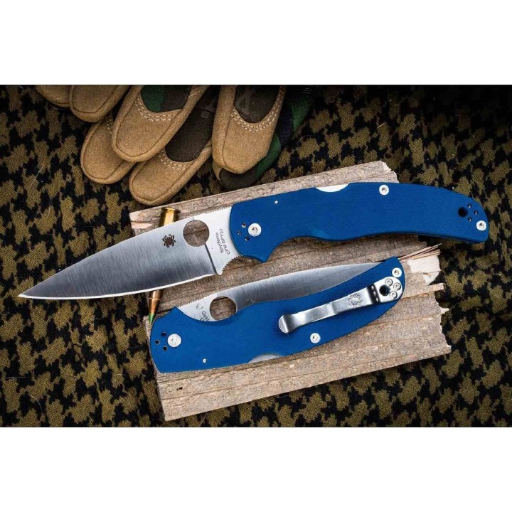 Couteau Spyderco Native Chief Lame Acier CPM-SPY27 Manche G10 Lockback Made USA SC244GPCBL - Livraison Gratuite 