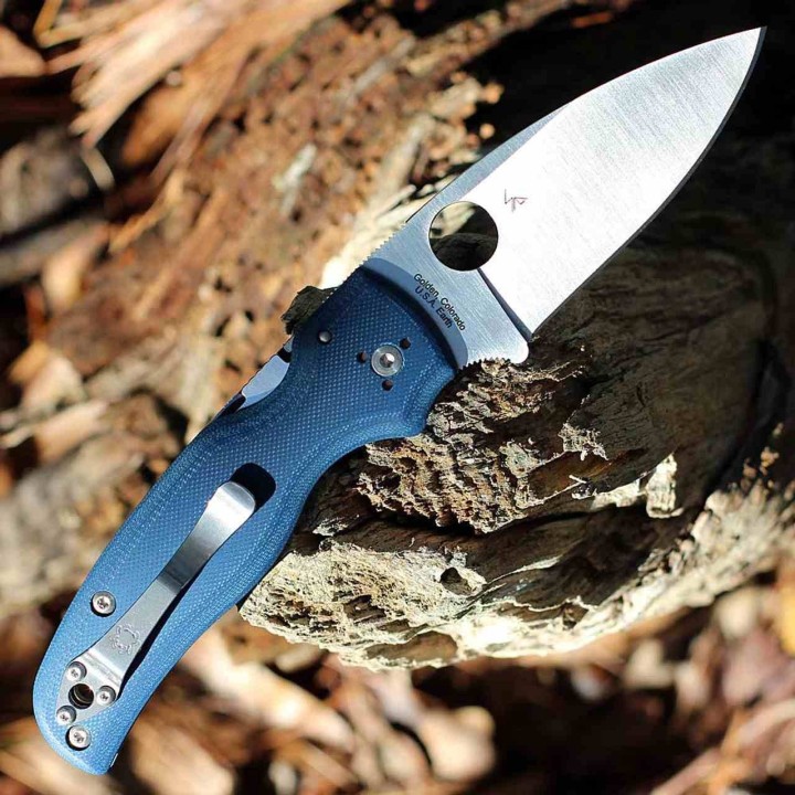 Couteau Spyderco Shaman Lame Acier CPM-SPY27 Manche G10 Clip Compression Lock USA SC229GPCBL - Livraison Gratuite
