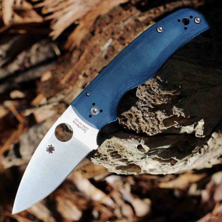 Couteau Spyderco Shaman Lame Acier CPM-SPY27 Manche G10 Clip Compression Lock USA SC229GPCBL - Livraison Gratuite