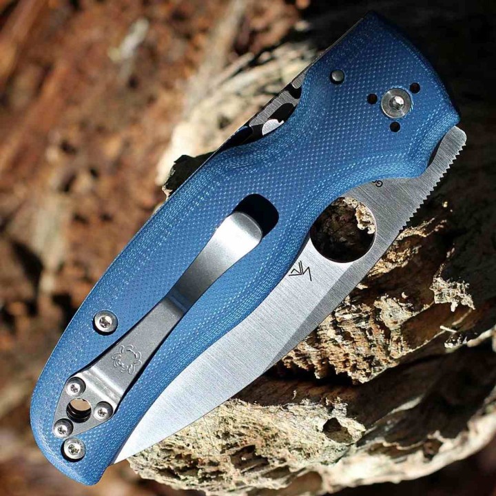 Couteau Spyderco Shaman Lame Acier CPM-SPY27 Manche G10 Clip Compression Lock USA SC229GPCBL - Livraison Gratuite