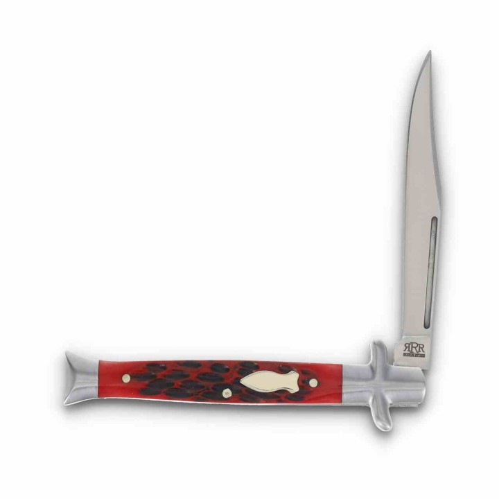 Couteau Rough Ryder Reserve Bowtie Fishtail Clip Point Lame Acier D2 Manche Os Rouge RRR052 - Livraison Gratuite