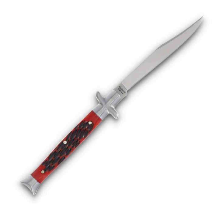 Couteau Rough Ryder Reserve Bowtie Fishtail Clip Point Lame Acier D2 Manche Os Rouge RRR052 - Livraison Gratuite