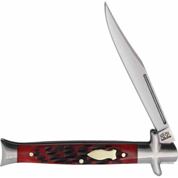 Couteau Rough Ryder Reserve Bowtie Fishtail Clip Point Lame Acier D2 Manche Os Rouge RRR052 - Livraison Gratuite